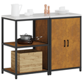 vidaXL Kitchen Storage Set with Shelf with Storage with Door Adjustable 2 pcs Rusty Weathering steel