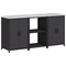 vidaXL Kitchen Storage Set with Shelf with Storage with Door 3 pcs Black 180 x 50 x 92 cm