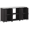 vidaXL Kitchen Storage Set with Shelf with Storage with Door 3 pcs Black 180 x 50 x 92 cm