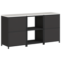 vidaXL Kitchen Storage Set with Shelf with Storage with Door 3 pcs Black 180 x 50 x 92 cm