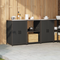 vidaXL Kitchen Storage Set with Shelf with Storage with Door 3 pcs Black 180 x 50 x 92 cm