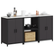 vidaXL Kitchen Storage Set with Shelf with Storage with Door 3 pcs Black 180 x 50 x 92 cm