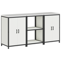 vidaXL Kitchen Storage Set with Shelf with Storage with Door 3 pcs White 180 x 50 x 92 cm
