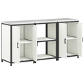vidaXL Kitchen Storage Set with Shelf with Storage with Door 3 pcs White 180 x 50 x 92 cm