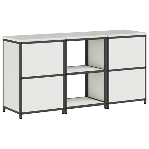 vidaXL Kitchen Storage Set with Shelf with Storage with Door 3 pcs White 180 x 50 x 92 cm
