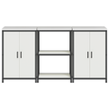 vidaXL Kitchen Storage Set with Shelf with Storage with Door 3 pcs White 180 x 50 x 92 cm