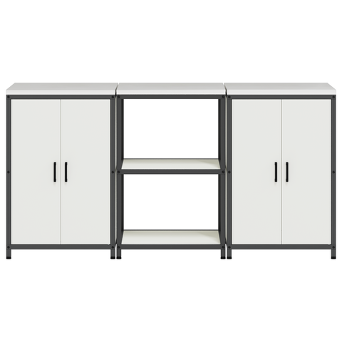 vidaXL Kitchen Storage Set with Shelf with Storage with Door 3 pcs White 180 x 50 x 92 cm