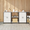 vidaXL Kitchen Storage Set with Shelf with Storage with Door 3 pcs White 180 x 50 x 92 cm