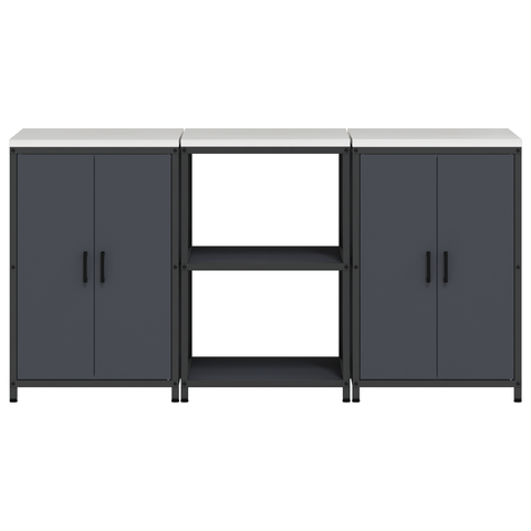 vidaXL Kitchen Storage Set 3 pcs Anthracite 180 x 50 x 92 cm