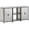vidaXL Kitchen Storage Set with Shelf with Storage with Door 3 pcs Sliver 180 x 50 x 92 cm