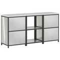 vidaXL Kitchen Storage Set with Shelf with Storage with Door 3 pcs Sliver 180 x 50 x 92 cm