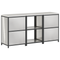 vidaXL Kitchen Storage Set with Shelf with Storage with Door 3 pcs Sliver 180 x 50 x 92 cm