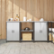 vidaXL Kitchen Storage Set with Shelf with Storage with Door 3 pcs Sliver 180 x 50 x 92 cm