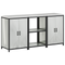 vidaXL Kitchen Storage Set with Shelf with Storage with Door 3 pcs Sliver 180 x 50 x 92 cm