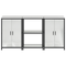 vidaXL Kitchen Storage Set with Shelf with Storage with Door 3 pcs Sliver 180 x 50 x 92 cm