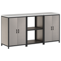 vidaXL Kitchen Storage Set with Shelf with Storage with Door 3 pcs Rusty 180 x 50 x 92 cm