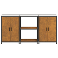 vidaXL Kitchen Storage Set with Shelf with Storage with Door 3 pcs Rusty 180 x 50 x 92 cm
