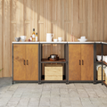 vidaXL Kitchen Storage Set with Shelf with Storage with Door 3 pcs Rusty 180 x 50 x 92 cm