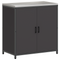 vidaXL with Shelf Other with Storage with Door 3 pcs Black Cold-rolled steel