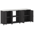 vidaXL with Shelf Other with Storage with Door 3 pcs Black Cold-rolled steel
