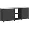 vidaXL with Shelf Other with Storage with Door 3 pcs Black Cold-rolled steel