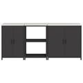 vidaXL with Shelf Other with Storage with Door 3 pcs Black Cold-rolled steel