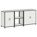 vidaXL with Shelf Other with Storage with Door 3 pcs White Cold-rolled steel