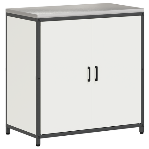 vidaXL with Shelf Other with Storage with Door 3 pcs White Cold-rolled steel