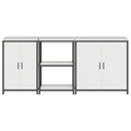 vidaXL with Shelf Other with Storage with Door 3 pcs White Cold-rolled steel
