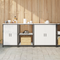 vidaXL with Shelf Other with Storage with Door 3 pcs White Cold-rolled steel