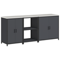 vidaXL with Shelf Other with Storage with Door 3 pcs Anthracite Cold-rolled steel