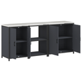vidaXL with Shelf Other with Storage with Door 3 pcs Anthracite Cold-rolled steel