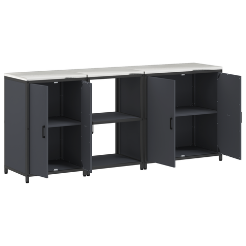 vidaXL with Shelf Other with Storage with Door 3 pcs Anthracite Cold-rolled steel