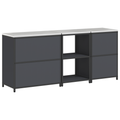 vidaXL with Shelf Other with Storage with Door 3 pcs Anthracite Cold-rolled steel