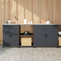 vidaXL with Shelf Other with Storage with Door 3 pcs Anthracite Cold-rolled steel