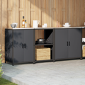 vidaXL with Shelf Other with Storage with Door 3 pcs Anthracite Cold-rolled steel