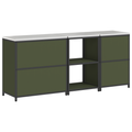 vidaXL with Shelf Other with Storage with Door 3 pcs Olive Green Cold-rolled steel