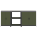 vidaXL with Shelf Other with Storage with Door 3 pcs Olive Green Cold-rolled steel