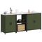 vidaXL with Shelf Other with Storage with Door 3 pcs Olive Green Cold-rolled steel