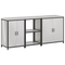 vidaXL with Shelf Other with Storage with Door 3 pcs Stainless steel