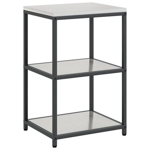 vidaXL with Shelf Other with Storage with Door 3 pcs Stainless steel