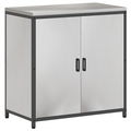 vidaXL with Shelf Other with Storage with Door 3 pcs Stainless steel