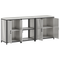vidaXL with Shelf Other with Storage with Door 3 pcs Stainless steel
