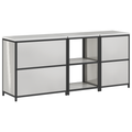 vidaXL with Shelf Other with Storage with Door 3 pcs Stainless steel