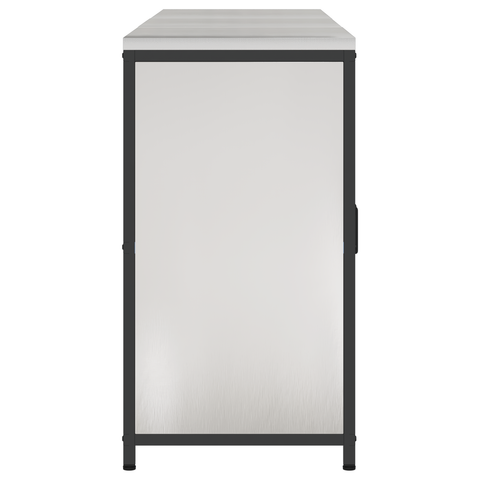 vidaXL with Shelf Other with Storage with Door 3 pcs Stainless steel
