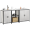 vidaXL with Shelf Other with Storage with Door 3 pcs Stainless steel