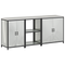 vidaXL with Shelf Other with Storage with Door 3 pcs Galvanised steel