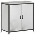 vidaXL with Shelf Other with Storage with Door 3 pcs Galvanised steel