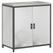 vidaXL with Shelf Other with Storage with Door 3 pcs Galvanised steel