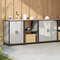vidaXL with Shelf Other with Storage with Door 3 pcs Galvanised steel